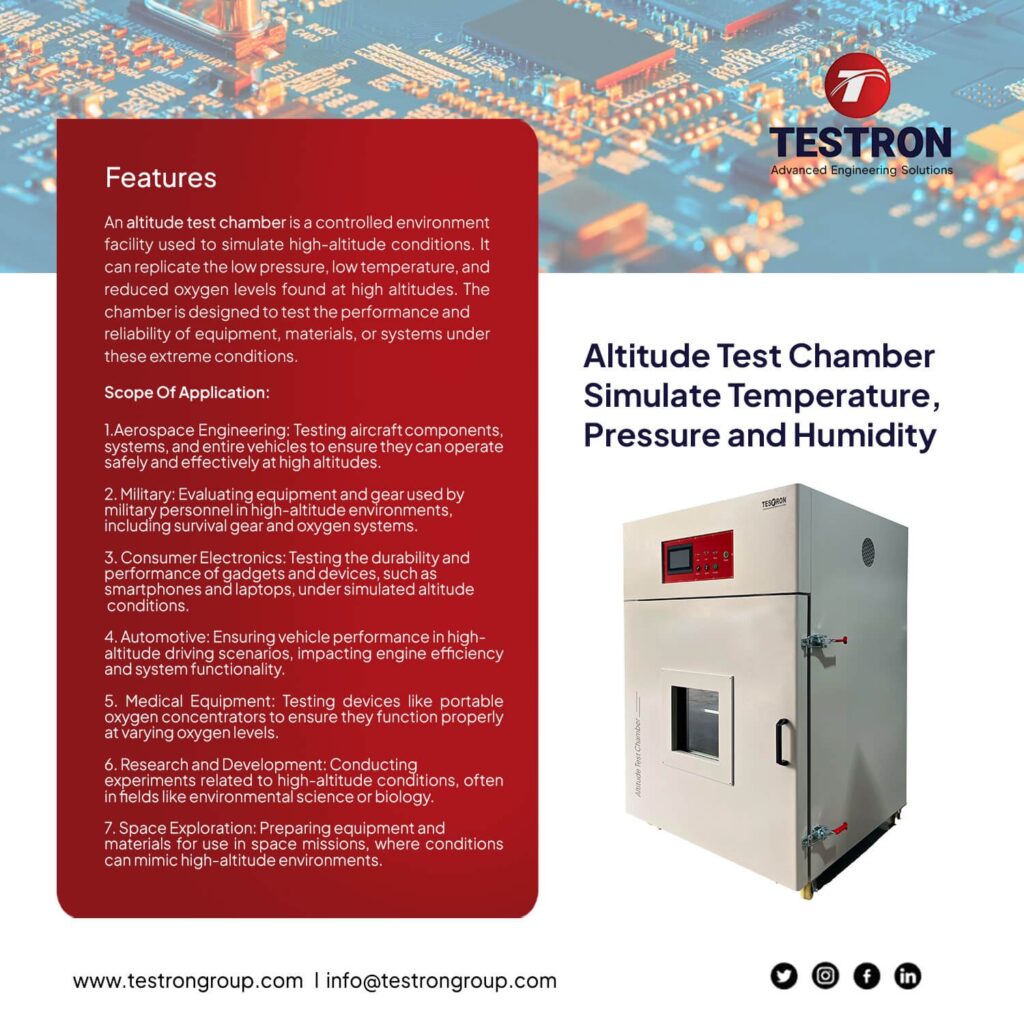 Altitude test chamber simulate temperature pressure and humidity