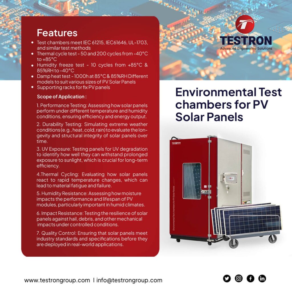Environmental Test Chambers for PV Solar Panels