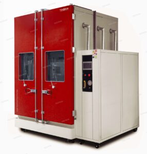 Sand test chamber demonstrating the importance of ingress protection and durability validation for electronics