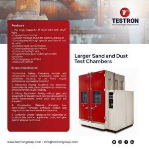 Testron Larger Sand and Dust Test Chamber in the USA for Automotive and Aerospace Testing