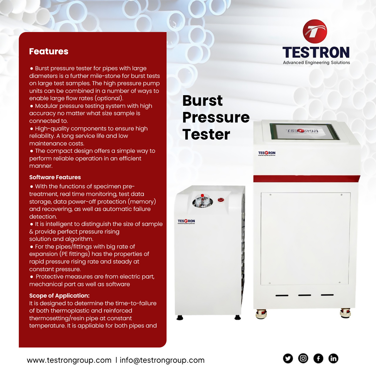 Burst Pressure Testing Machine - Testron Group USA Burst Pressure Testing Machine - Testron Group USA