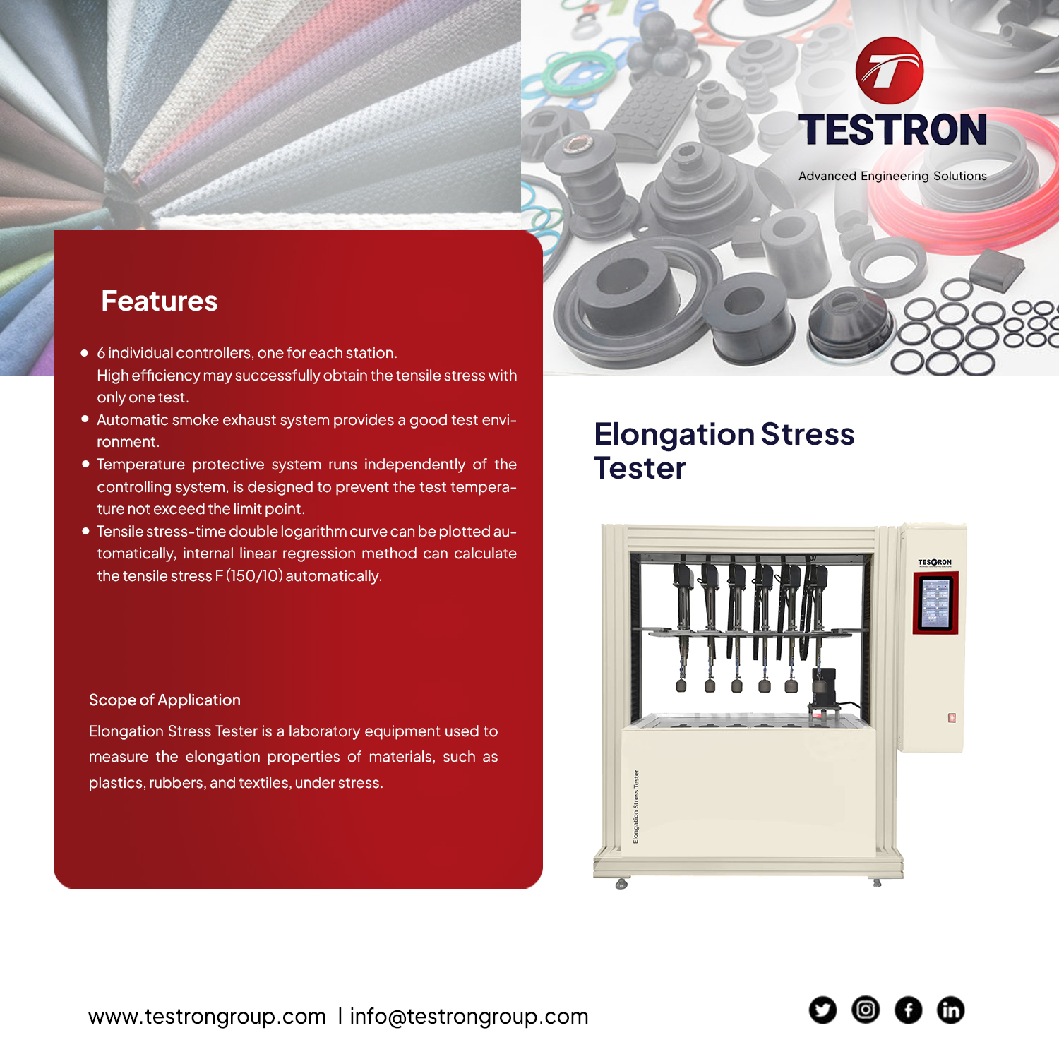 High-Precision Elongation Testing Machine - Testron Group USA High-Precision Elongation Testing Machine - Testron Group USA