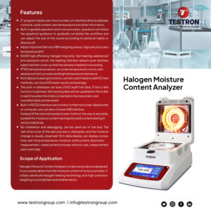 Halogen Moisture Content Analyzer - Testron Group USA