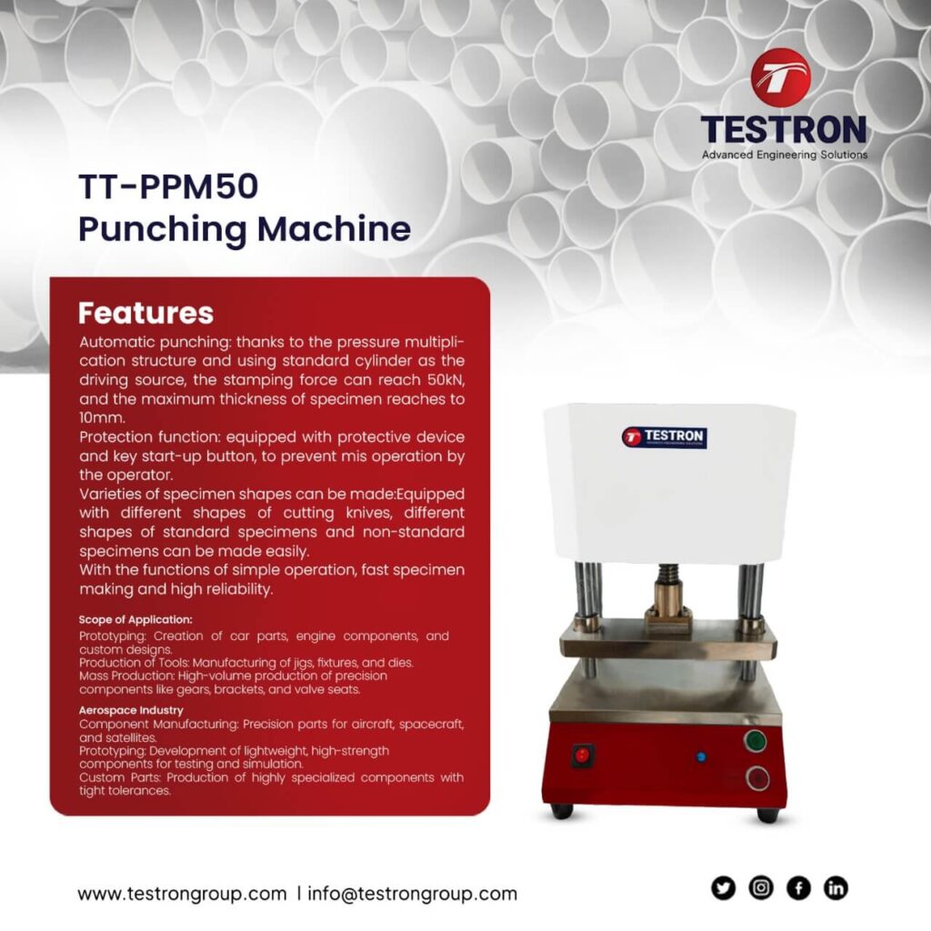 TT-PPM50 Pneumatic Punch Press Machine in the USA for ASTM and ISO Specimen Preparation