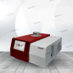 Professional laboratory technician using a Testron Group TT-DSC300 for differential scanning calorimetry applications on industrial polymers.