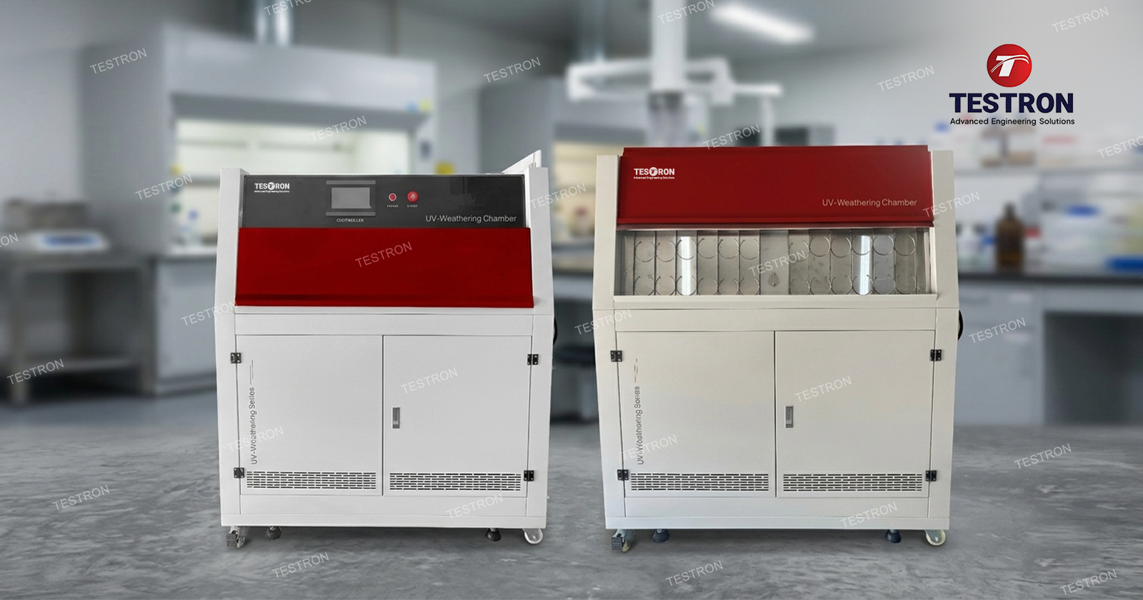 Industrial UV light test chamber in the USA for laboratory material durability testing