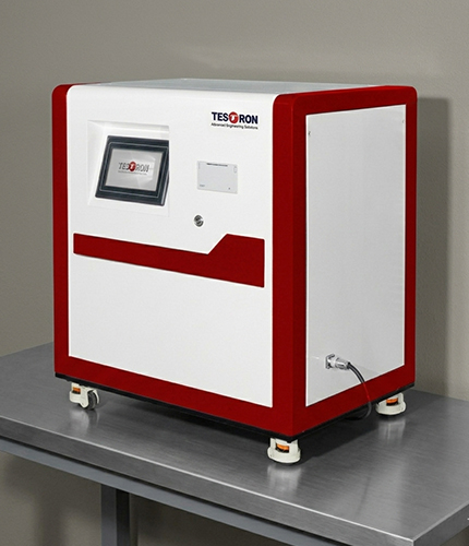 Industrial pipe opacity tester machine installed in a modern testing laboratory.