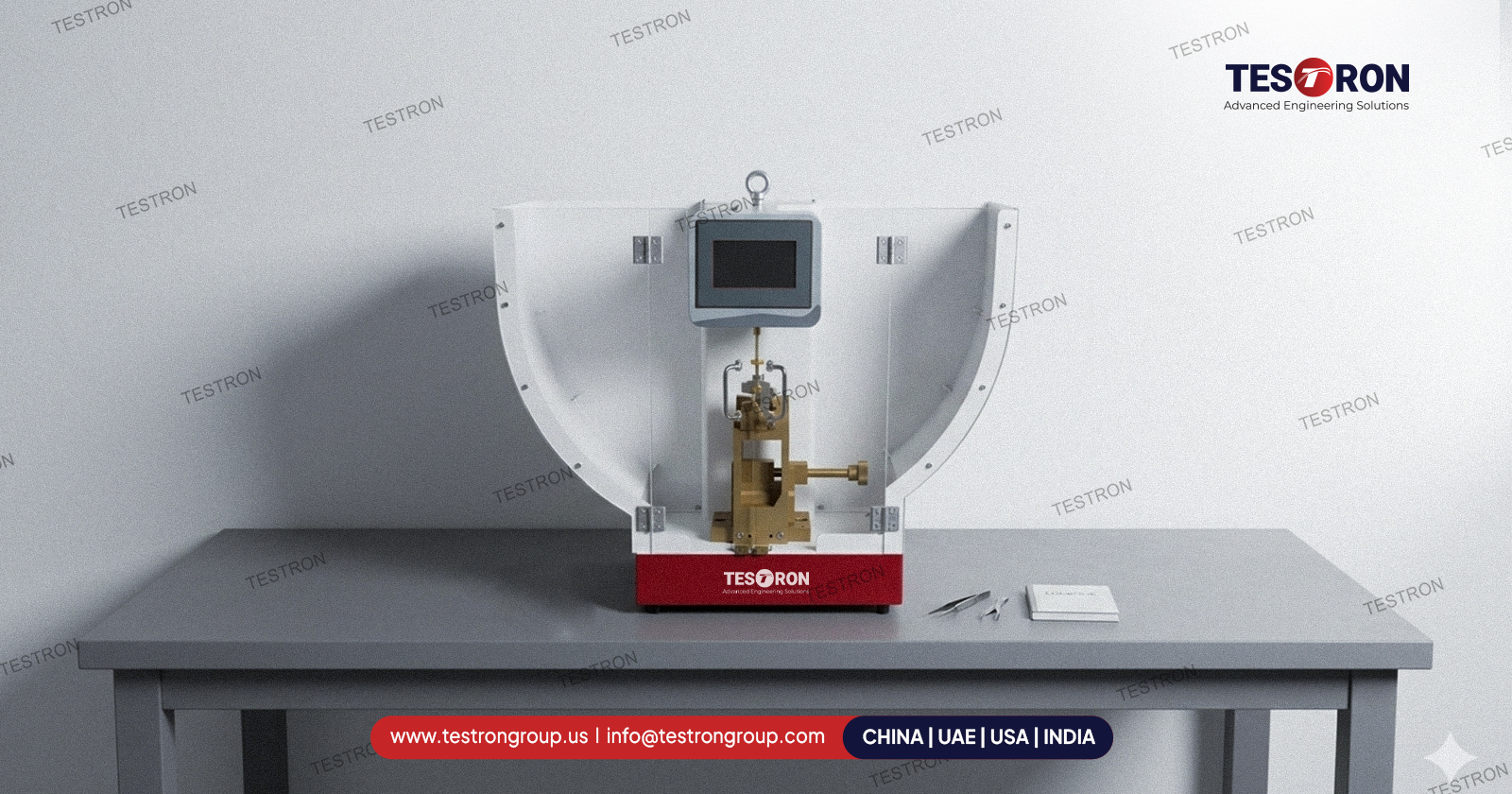 Industrial charpy impact testing machine in the USA for metal toughness testing