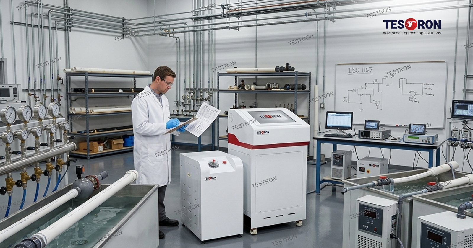 Industrial hydrostatic pressure testing machine in the USA for pipe and vessel safety testing