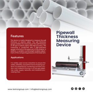Testron pipe wall thickness measuring device in the USA for HDPE and PVC plastic pipe quality control