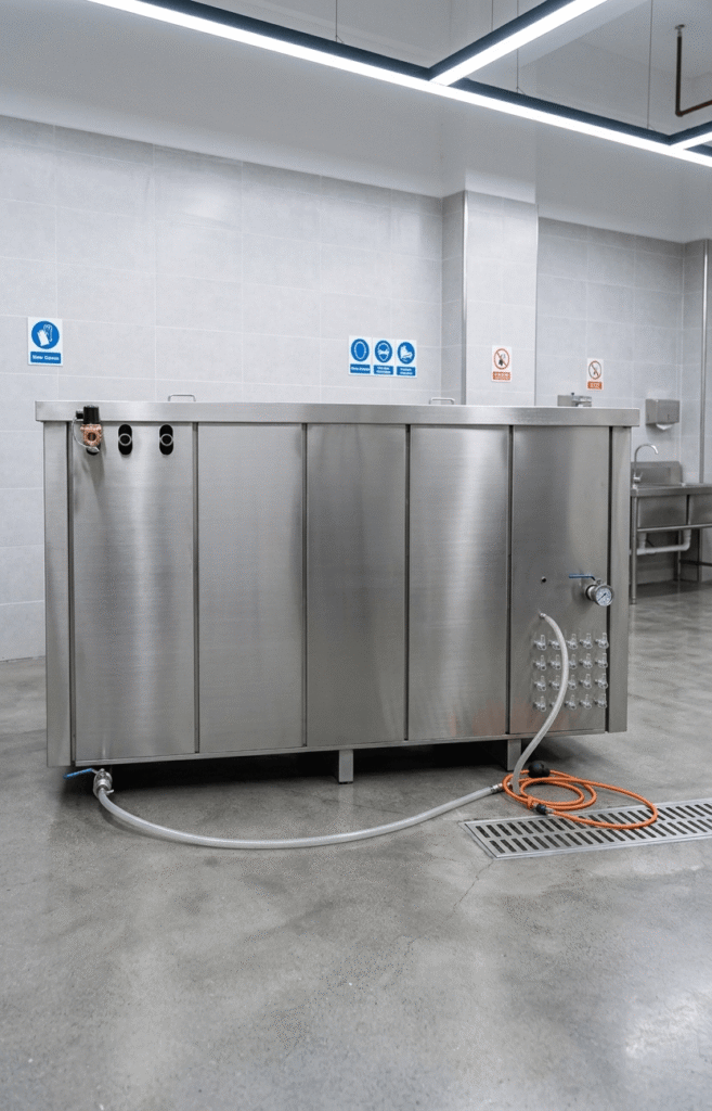 Inside a manufacturing facility of a leading international thermal tank for pressure testing supplier.