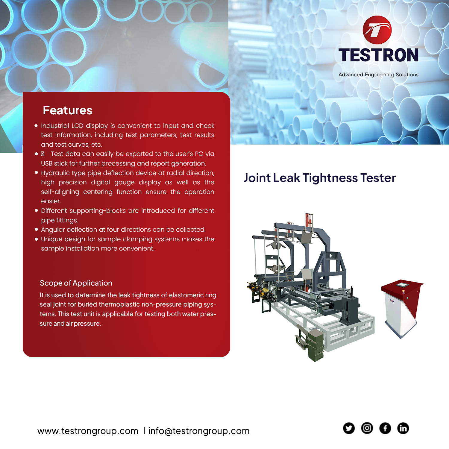 TT-JLTT Joint Leak Tightness Tester - Testron Group USA TT-JLTT Joint Leak Tightness Tester - Testron Group USA