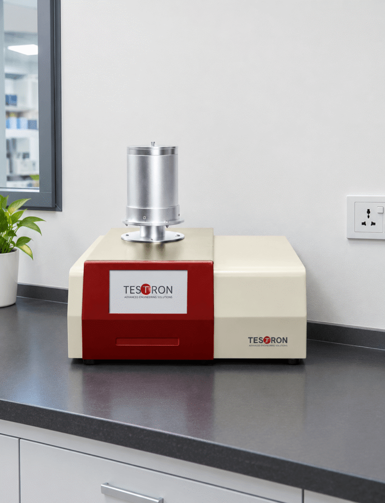 Laboratory setting featuring a compact thermogravimetric analyzer tga for thermal mass analysis.