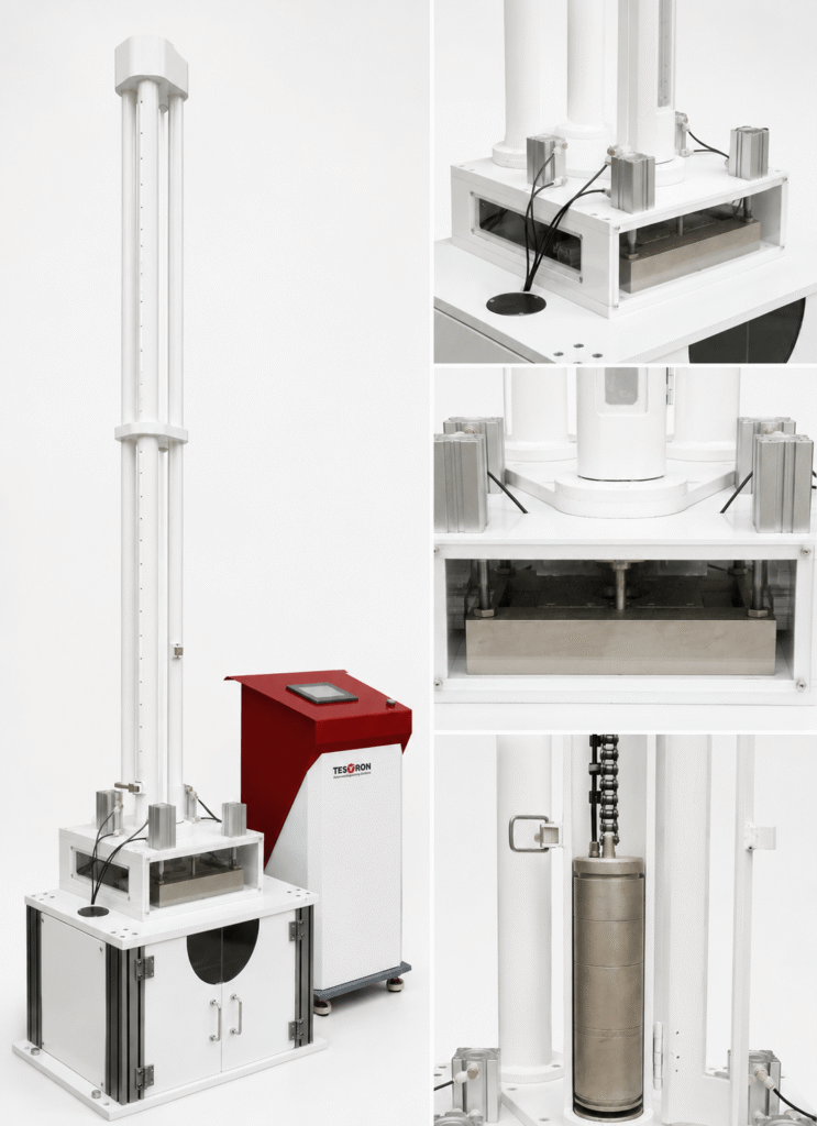 High-capacity testing instruments ready for shipment at a professional falling weight impact tester supplier warehouse.