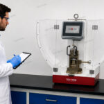 Testron group Charpy impact tester in the USA setup in a material testing laboratory