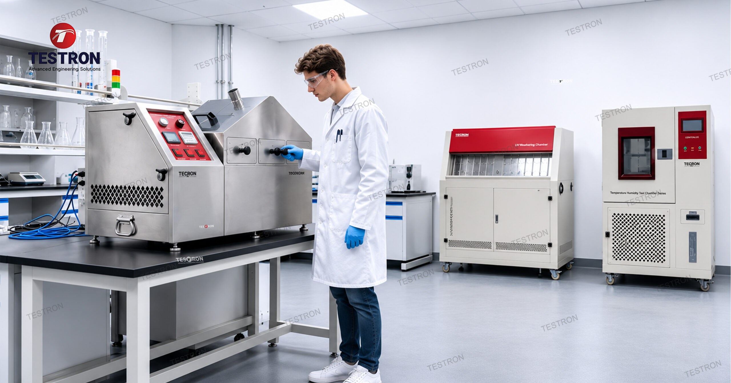 Modern environmental test chamber in the USA laboratory setting