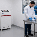 Industrial laboratory operators configuring a premium hydrostatic pressure tester in the USA for pipeline material validation