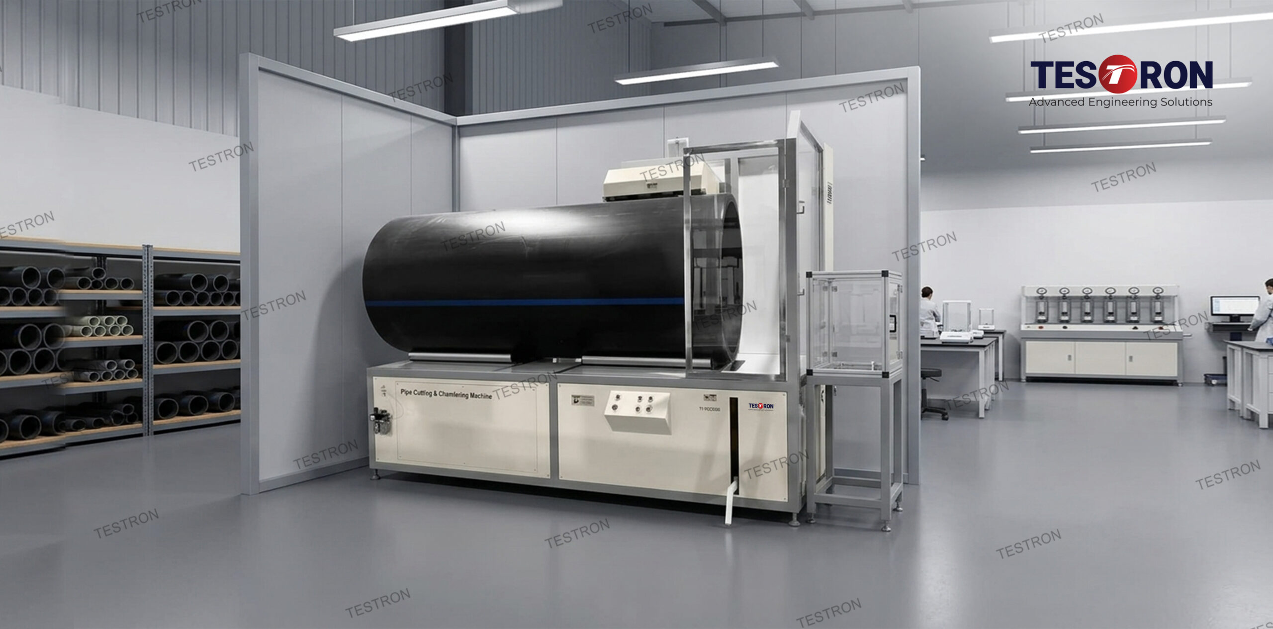 TT PCC1200 pipe cutting and chamfering machine in the USA for industrial fabrication