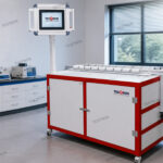Industrial pipe notch milling machine in the USA preparing pipes for welding