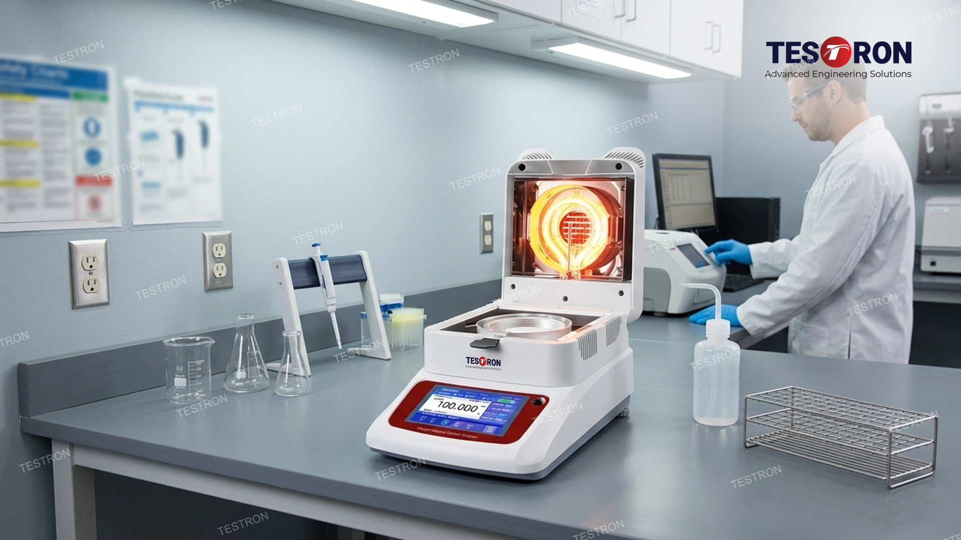 Halogen moisture analyzer in the USA for moisture testing in laboratories and industries.