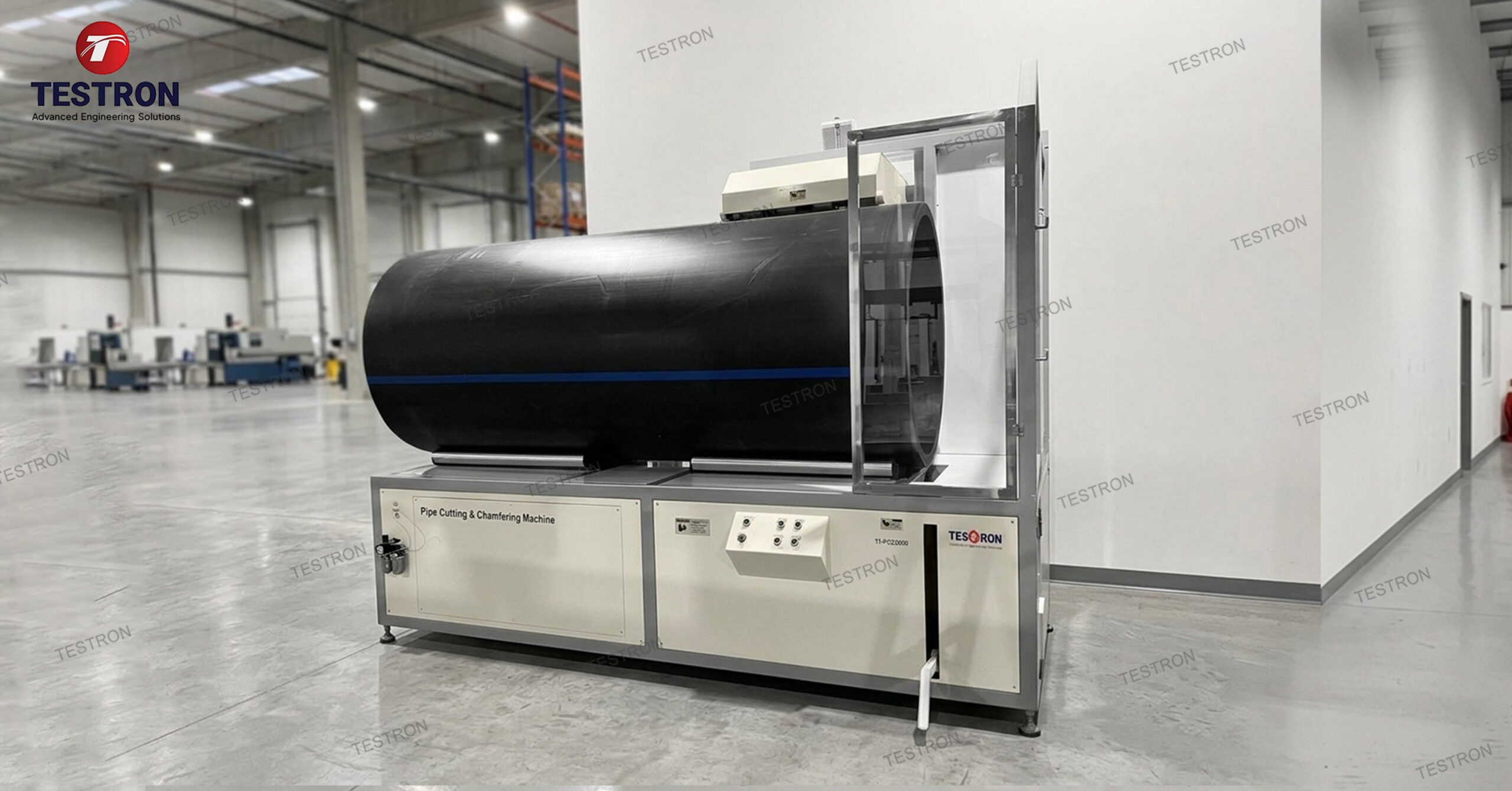 Testron Group TT PCC1200 Pipe Cutting and Chamfering Machine in the USA for Industrial Pipe Processing
