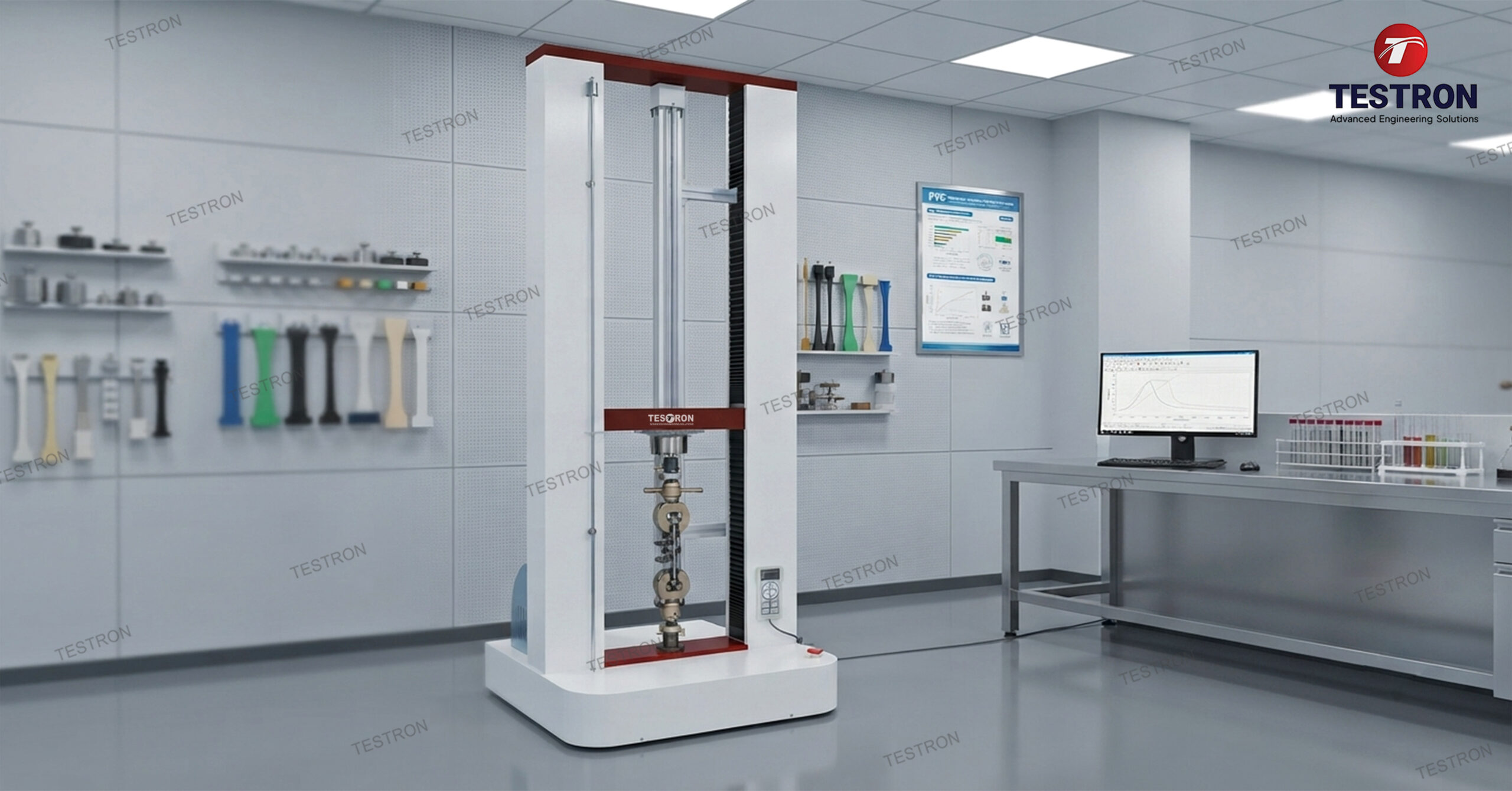 Universal testing machine in the USA for repeatable tensile and compression testing of materials and pipes