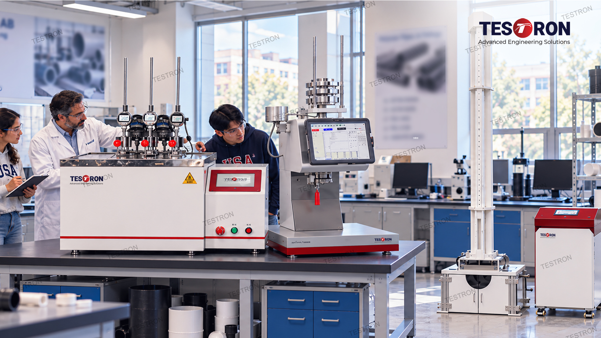 Advanced pipe testing machine in the USA for university research laboratory equipment testing PVC and HDPE pipes