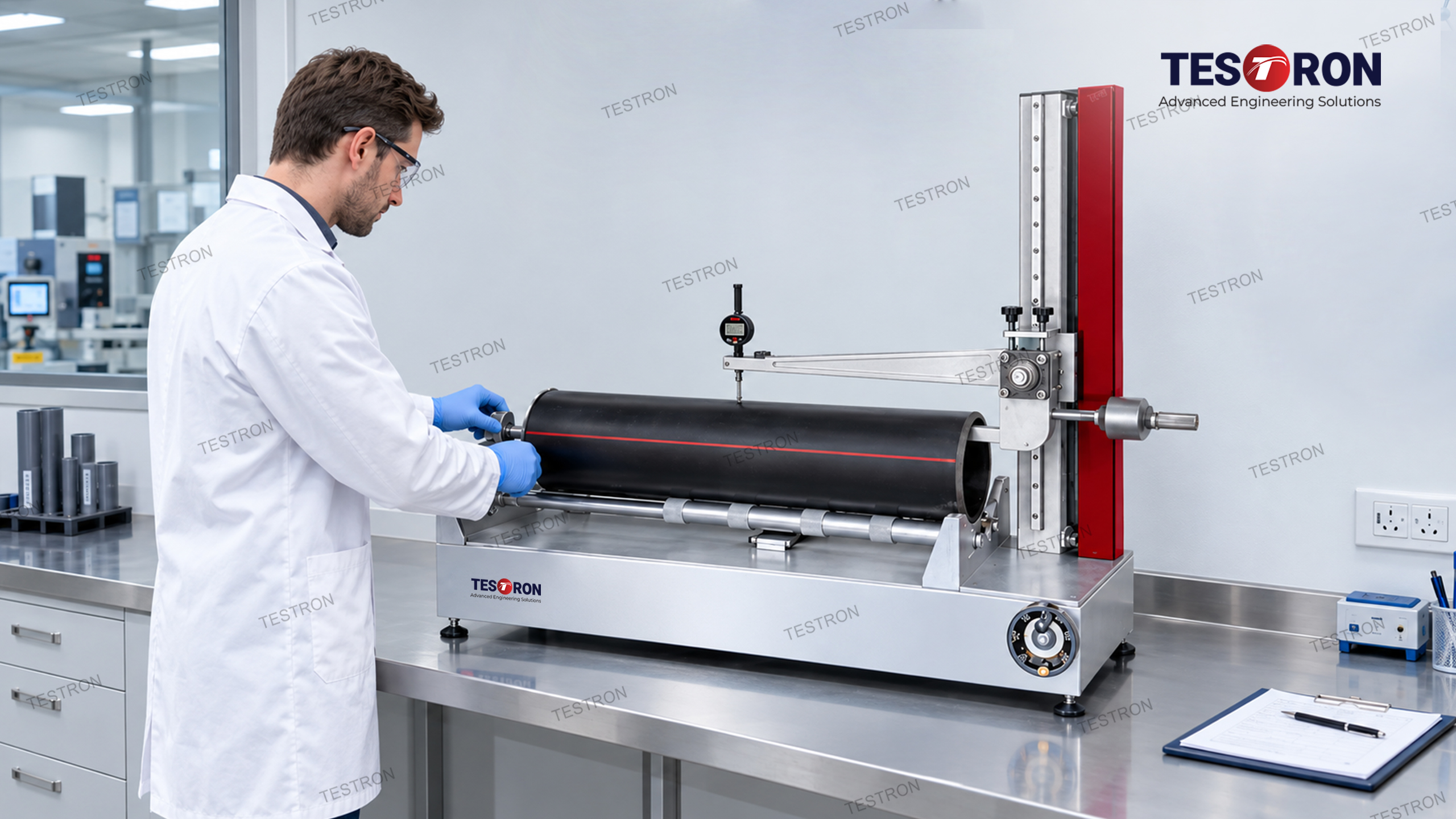 Pipe wall thickness tester in the USA measuring plastic pipe thickness accurately