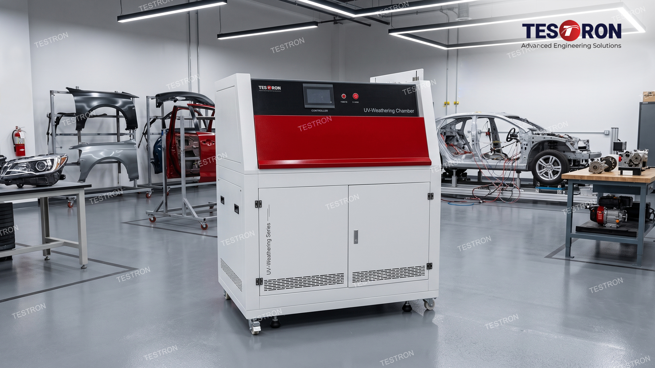 UV weathering test chamber in the USA for accelerated material testing